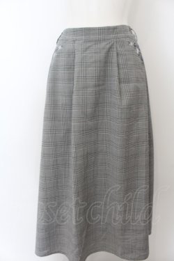 画像1: axes femme / 花刺繍チェックスカート F グレー O-24-06-09-103-AX-SK-OW-ZT267