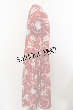 画像4: PINK HOUSE / ひつじプリントミディワンピース  アカ O-24-06-09-008-LO-OP-OW-ZI