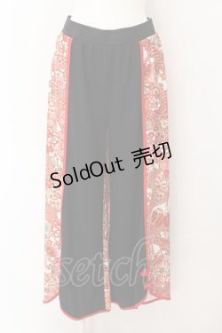 画像1: Qutie Frash / 2024年プレミアム-繚乱-ワイドパンツ  レッド×ブラック O-24-06-10-046-QU-TO-OW-ZI