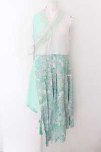 Qutie Frash / 着物プリーツチュニック  ミントグリーン O-24-06-10-022-QU-TO-IG-ZI