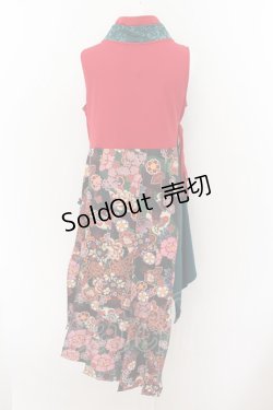 画像3: Qutie Frash / 着物プリーツチュニック  レッド×グリーン O-24-06-10-003-QU-TO-OW-ZI