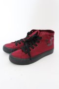 NieR Clothing / UNISEX DARK REDハイカットスニーカー 36 ワイン O-24-06-13-075-PU-SH-IG-ZT-K001