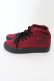 画像2: NieR Clothing / UNISEX DARK REDハイカットスニーカー 36 ワイン O-24-06-13-075-PU-SH-IG-ZT-K001 (2)