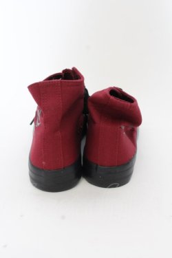 画像3: NieR Clothing / UNISEX DARK REDハイカットスニーカー 36 ワイン O-24-06-13-075-PU-SH-IG-ZT-K001