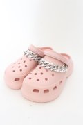 NieR Clothing / チェーン装飾付き厚底サンダル【身長約6cmアップ】 36/37 ピンク O-24-06-13-076-PU-SH-IG-ZT-K001