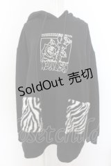 KRY CLOTHING / 「99%」裏起毛ロング丈パーカー  ブラック O-24-06-19-093-EL-JA-IG-ZT184