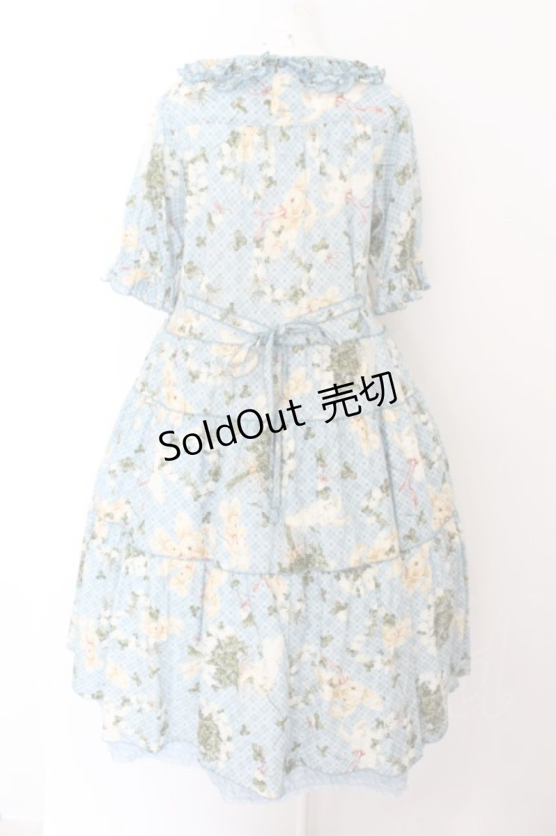 画像4: PINK HOUSE / St.パトリックパレードプリントワンピース  サックス O-24-06-22-034-LO-OP-OW-OS (4)