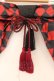 画像2: Qutie Frash / ダイヤ柄飾り帯  ブラック×レッド O-24-06-22-071-QU-ZA-OW-ZI (2)