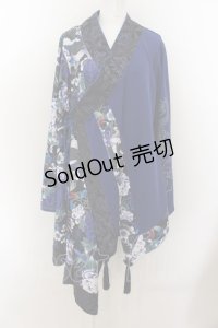 Qutie Frash / 着物カーデ  ブルー O-24-06-30-1092-QU-JA-OW-OS