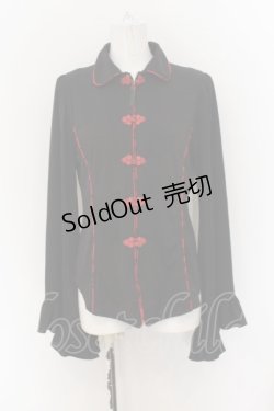 画像1: Qutie Frash / チャイナブラウス  ブラック×レッド O-24-06-30-027-QU-BL-IG-ZI