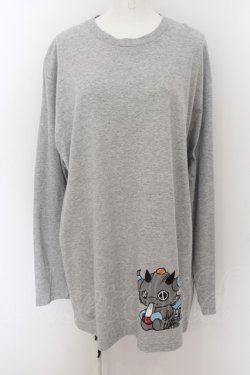 画像1: NieR Clothing / ぐれまるLONG TEE XL グレー O-24-07-08-1045-PU-TO-KB-ZI