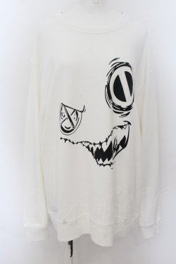画像1: NieR Clothing / NIER FACE SWEATSHIRT  白 O-24-07-08-1058-PU-TO-KB-ZI