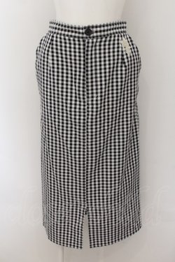 画像1: NieR Clothing / ギンガムチェックナロースカート【ポケット付き】 F ブラック O-24-07-08-1066-PU-SK-SK-ZI