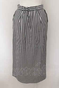画像3: NieR Clothing / ギンガムチェックナロースカート【ポケット付き】 F ブラック O-24-07-08-1066-PU-SK-SK-ZI