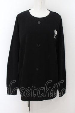 画像1: NieR Clothing / FRONT BUTTON COTTON PULLOVER  黒 O-24-07-08-1012-PU-TO-KB-ZI