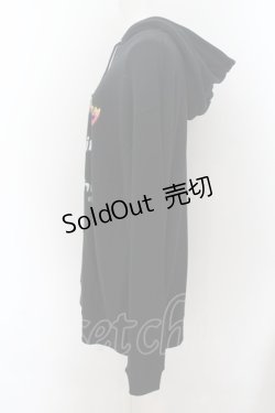 画像2: NieR CLOTHING / プリントフードパーカー  黒 O-24-07-08-1002-PU-TO-KB-ZI