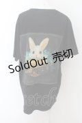 NieR Clothing / うさぎptTシャツ  黒 O-24-07-08-1019-PU-TS-SZ-ZT318