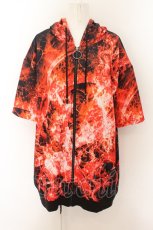 画像1: NieR CLOTHING / 総柄半袖パーカー【スプラッシュハート】 F レッド O-24-07-08-1025-PU-TO-OW-ZT319 (1)