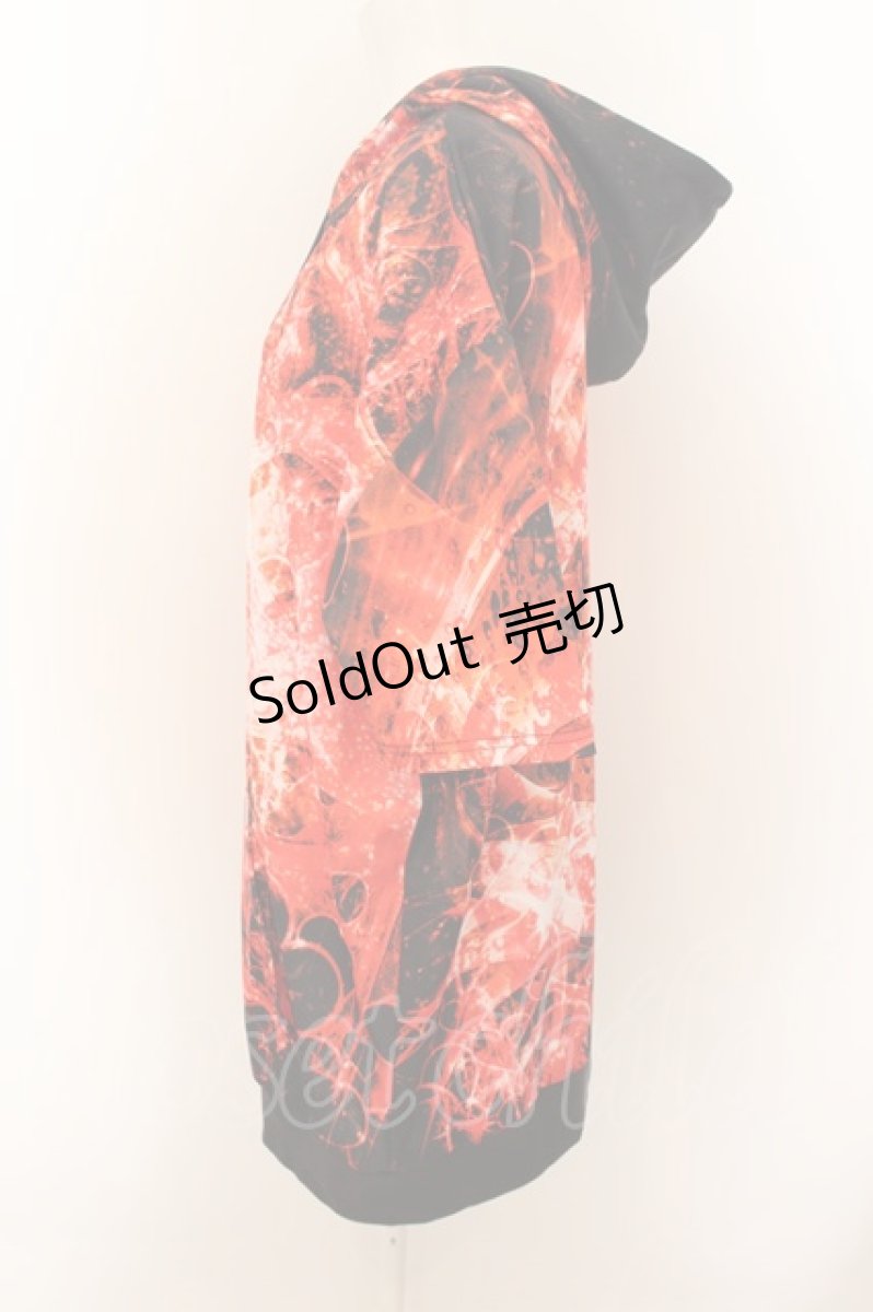 画像2: NieR CLOTHING / 総柄半袖パーカー【スプラッシュハート】 F レッド O-24-07-08-1025-PU-TO-OW-ZT319 (2)