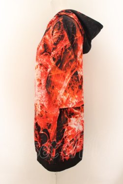 画像2: NieR Clothing / 総柄半袖パーカー【スプラッシュハート】 F レッド O-24-07-08-1025-PU-TO-OW-ZT319