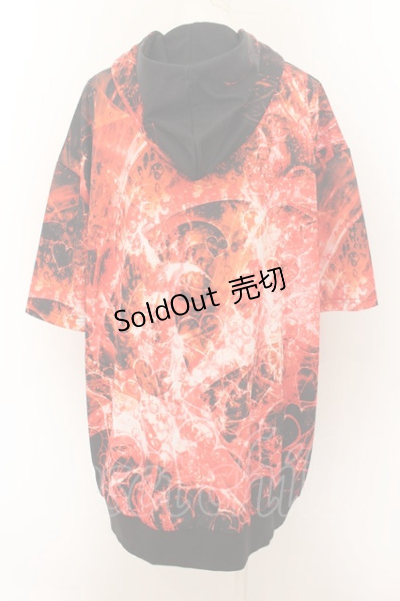 画像3: NieR CLOTHING / 総柄半袖パーカー【スプラッシュハート】 F レッド O-24-07-08-1025-PU-TO-OW-ZT319 (3)