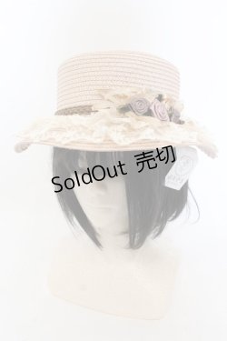 画像1: axes femme / 巻きバラレースカンカン帽  ピンクベージュ O-24-07-16-080-AX-AC-OW-ZT-K004