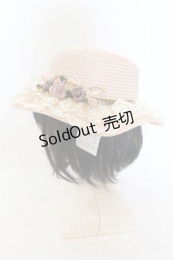 画像2: axes femme / 巻きバラレースカンカン帽  ピンクベージュ O-24-07-16-080-AX-AC-OW-ZT-K004