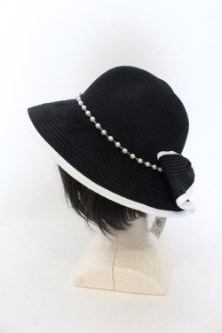画像2: axes femme / パール付き雑材UVハット 57.5ｃｍ クロ O-24-07-16-082-AX-AC-OW-ZT335