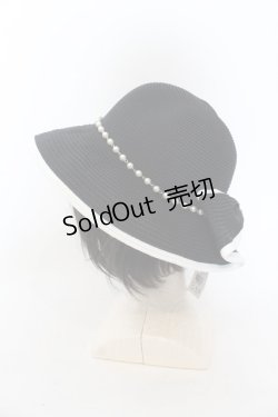 画像2: axes femme / パール付き雑材UVハット 57.5ｃｍ クロ O-24-07-16-082-AX-AC-OW-ZT335