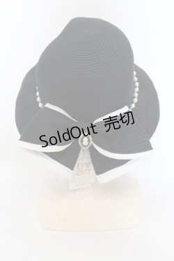 画像3: axes femme / パール付き雑材UVハット 57.5ｃｍ クロ O-24-07-16-082-AX-AC-OW-ZT335