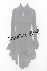 MARBLE / ゴシック調ダイヤカットタイ付きブラウス型ワンピース  ブラック O-24-07-16-015-GO-OP-IG-OS