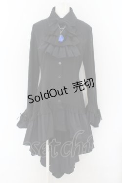 画像1: MARBLE / ゴシック調ダイヤカットタイ付きブラウス型ワンピース  ブラック O-24-07-16-015-GO-OP-IG-OS
