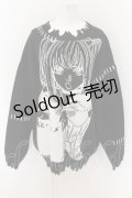 REFLEM / REFLEM×DEATH NOTE ダメージニットソー(弥 海砂)  ブラック×ホワイト O-24-07-20-038-PU-TO-IG-ZI