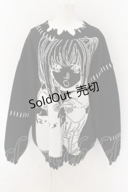 画像1: REFLEM / REFLEM×DEATH NOTE ダメージニットソー(弥 海砂)  ブラック×ホワイト O-24-07-20-038-PU-TO-IG-ZI