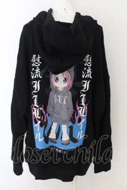 画像3: ililil / 慰流アニメガールパーカー F ブラック O-24-07-20-054-PU-TO-OW-ZI