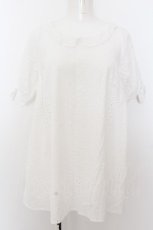 画像1: Franche Lippee / カットワークフ丸襟チュニック M シロ O-24-07-23-001-LO-TO-IG-ZT189 (1)
