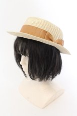 画像1: m petit by misako / リボンカンカン帽 57.5ｃｍ ナチュラル O-24-07-25-060-LO-AC-OW-ZTK004 (1)