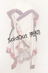 Qutie Frash / オフショル着物カーディガン  ピンク×ホワイト O-24-07-25-013-QU-TO-OW-OS