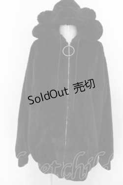 画像1: KRY CLOTHING / NEKOKAKUMAボアパーカー  ブラック O-24-07-26-057-EL-TO-OW-ZT091