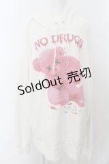 Wrouge / NO! DRUG!パーカー  ホワイト O-24-07-26-075-PU-TO-OW-ZT114