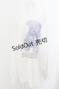 Wrouge / Confined Bear　BIGパーカー  ホワイト O-24-07-26-076-PU-TO-OW-ZT343