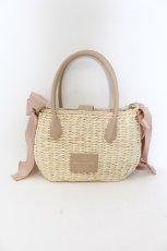 画像1: Maison de FLEUR / メイズサイドリボン2WAYカゴバッグ  ナチュラル×ベージュ O-24-07-27-054-LO-BG-IG-ZT286 (1)
