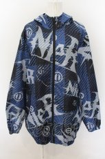 画像1: NieR CLOTHING / ロゴチェックウィンドウブレーカー  ブルー O-24-07-29-1062-PU-JA-IG-ZT272 (1)