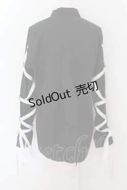 画像3: LISTEN FLAVOR / 薔薇とナイフ袖リボンシャツ  ブラック O-24-07-29-1074-PU-BL-IG-ZS