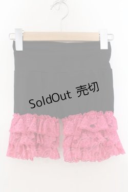 画像1: MARBLE / ラッセルレースペチパンツ  ブラック×濃ピンク O-24-07-29-1127-GO-PA-OW-ZT263