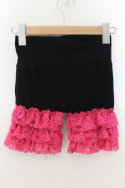 画像2: MARBLE / ラッセルレースペチパンツ  ブラック×濃ピンク O-24-07-29-1127-GO-PA-OW-ZT263