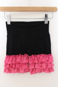 MARBLE / ラッセルレースペチパンツ  ブラック×ピンク O-24-07-29-1128-GO-PA-IG-ZT263