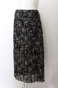 画像1: axes femme / ニュアンスフラワースカート M クロ O-24-07-29-4033-AX-SK-AS-ZT267