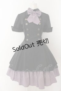 ATELIER BOZ / メイファススカート付ジャケットワンピース  ブラック×ラベンダー O-24-07-31-148-EL-OP-IG-OS