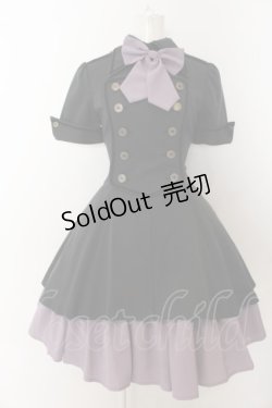 画像1: ATELIER BOZ / メイファススカート付ジャケットワンピース  ブラック×ラベンダー O-24-07-31-148-EL-OP-IG-OS